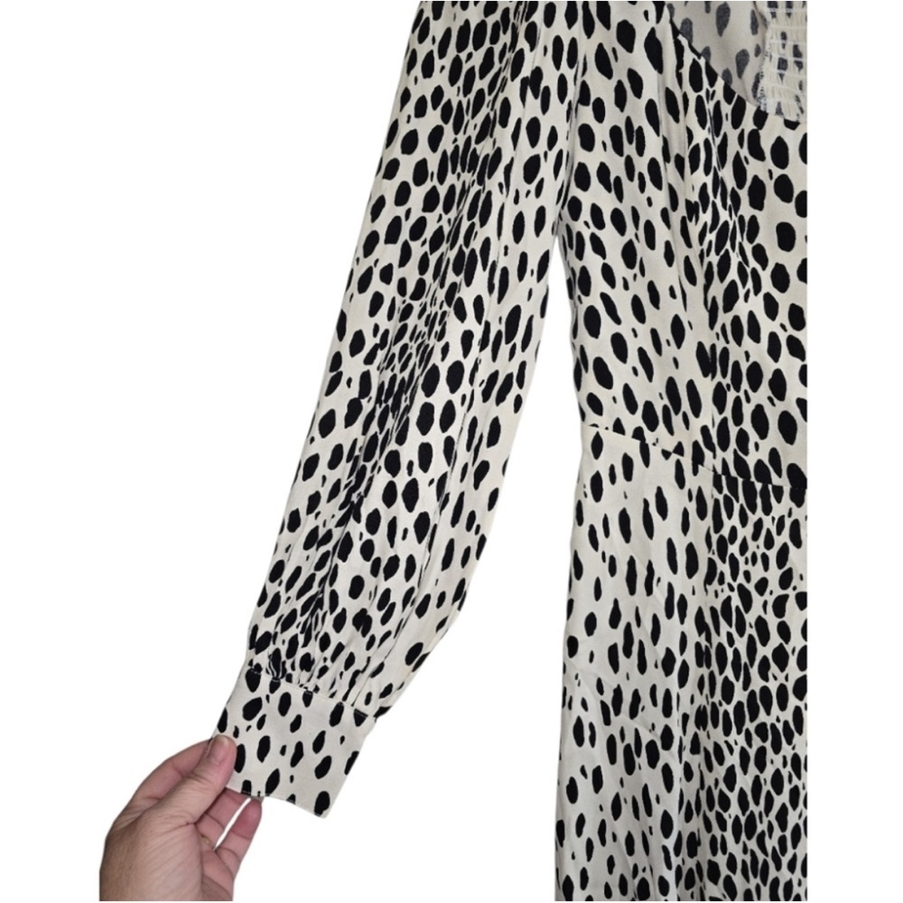NWOT Reformation Alessi Midi Dress in
Cheetah Print Black White Long Sleeve 0 - Picture 9 of 14